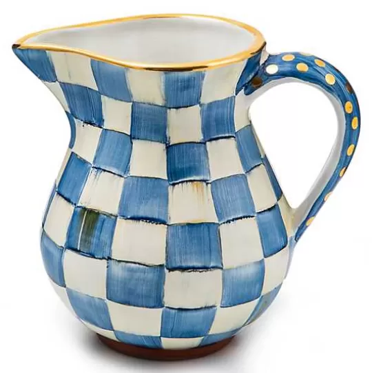 Cheap MacKenzie-Childs Royal Check Ceramic Portly Pitcher