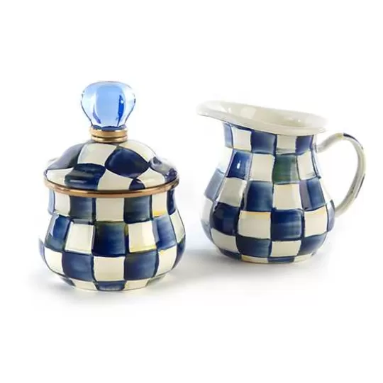 Hot MacKenzie-Childs Royal Check Creamer  Sugar Bowl Set