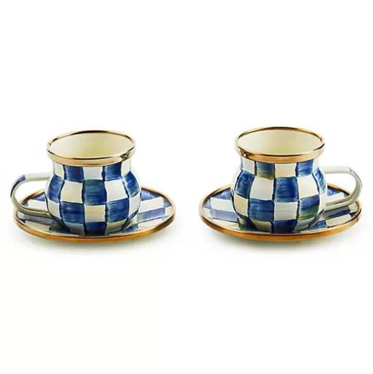 Sale MacKenzie-Childs Royal Check Espresso Cup  Saucer Set