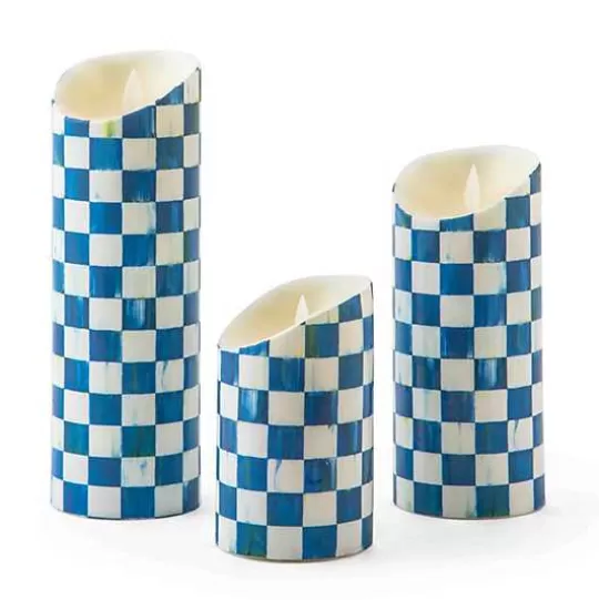 Cheap MacKenzie-Childs Royal Check Flicker Candles - Set of 3