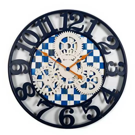 Store MacKenzie-Childs Royal Check Large Farmhouse Wall Clock