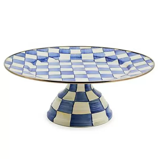 Fashion MacKenzie-Childs Royal Check Large Pedestal Platter