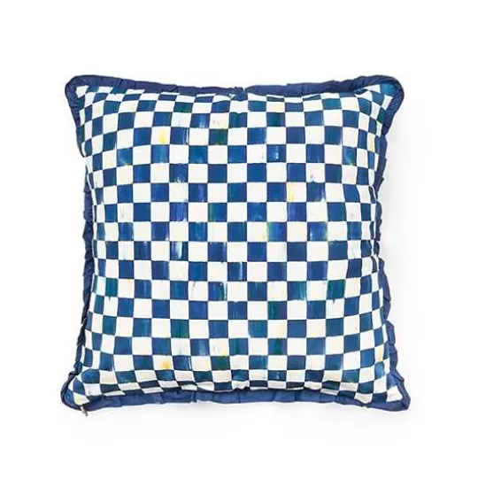 Hot MacKenzie-Childs Royal Check Ruffled Square Throw Pillow