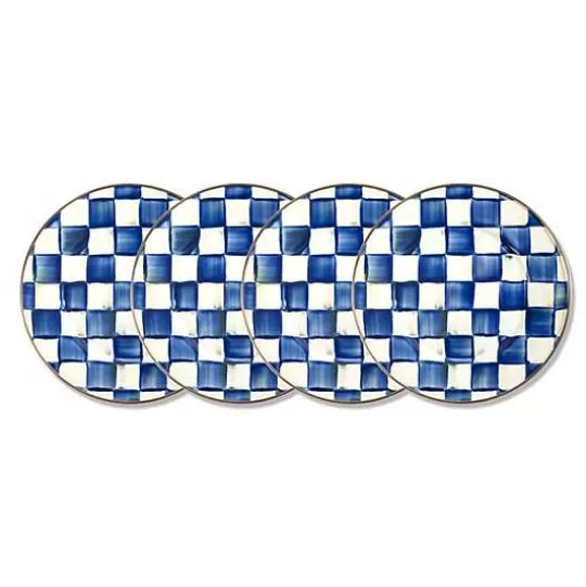 Best Sale MacKenzie-Childs Royal Check Salad Plates, Set of 4