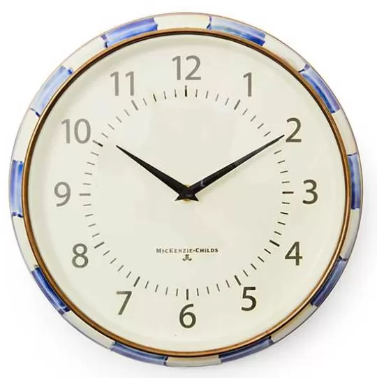 Store MacKenzie-Childs Royal Check School Wall Clock