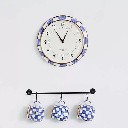 Store MacKenzie-Childs Royal Check School Wall Clock