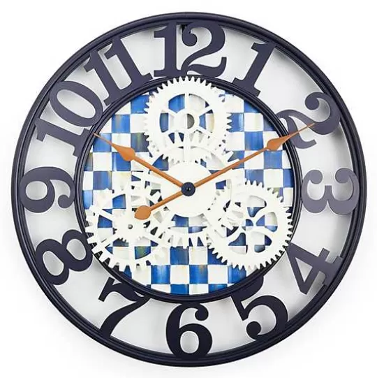 Shop MacKenzie-Childs Royal Check Small Farmhouse Wall Clock