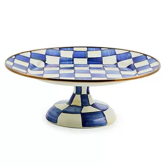 Cheap MacKenzie-Childs Royal Check Small Pedestal Platter