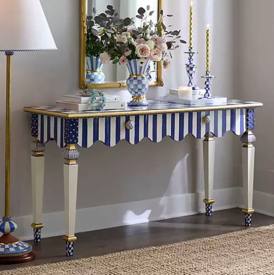 Best Sale MacKenzie-Childs Royal Check  Stripe Console Table