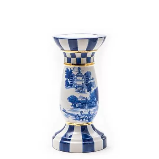 Hot MacKenzie-Childs Royal Toile Tall Pillar Candle Holder