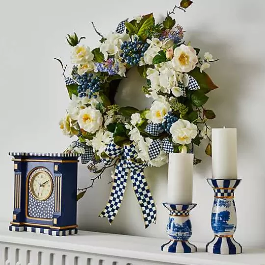 Hot MacKenzie-Childs Royal Toile Tall Pillar Candle Holder