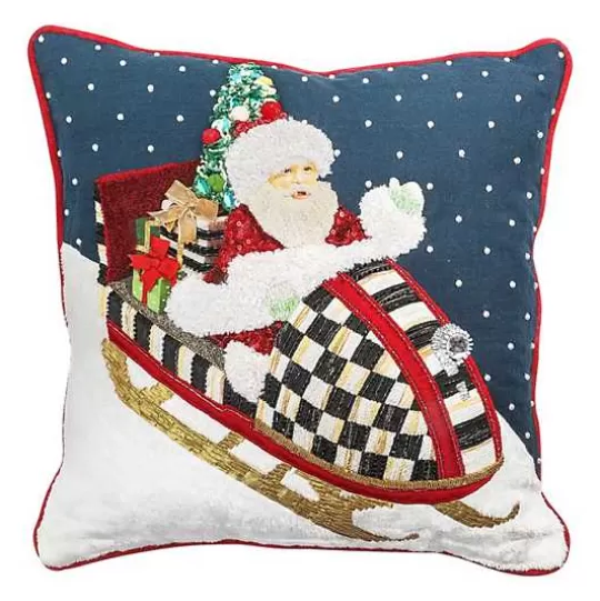 Shop MacKenzie-Childs Santa Snowmobile Throw Pillow