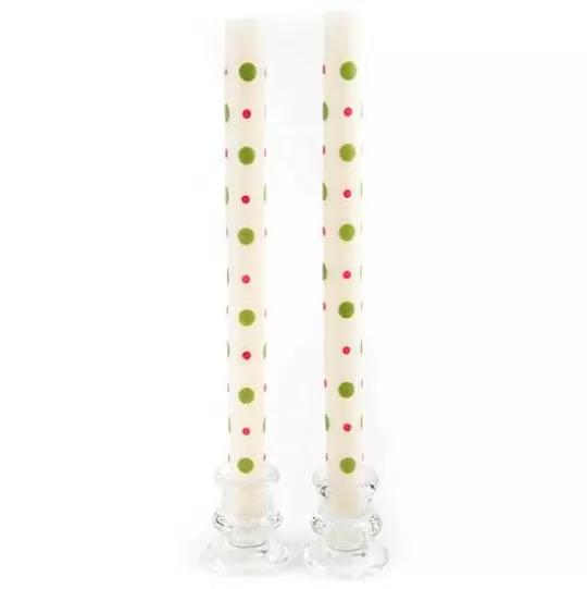 Cheap MacKenzie-Childs Small  Large Dots Dinner Candles - Red  Green - Set of 2