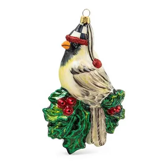 Online MacKenzie-Childs Snow Cardinal Glass Ornament