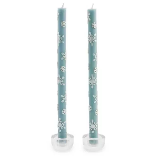 Discount MacKenzie-Childs Snowflake Dinner Candles, Set of 2