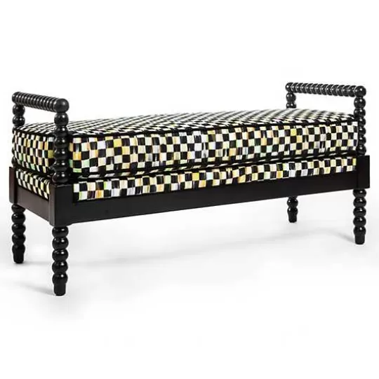 Shop MacKenzie-Childs Spindle Check Outdoor Bench