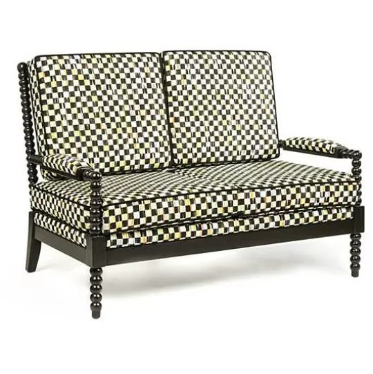 Shop MacKenzie-Childs Spindle Check Outdoor Loveseat