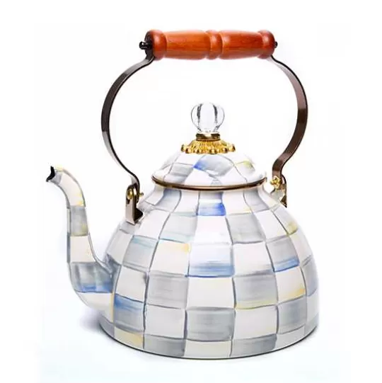 Cheap MacKenzie-Childs Sterling Check 3 Quart Tea Kettle