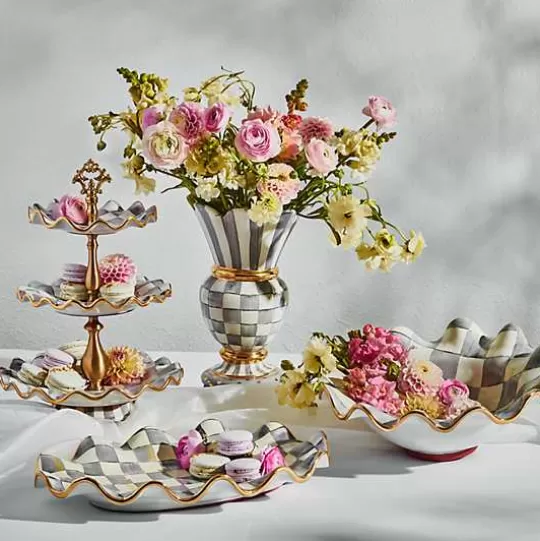 Online MacKenzie-Childs Sterling Check Ceramic Three Tier Sweet Stand