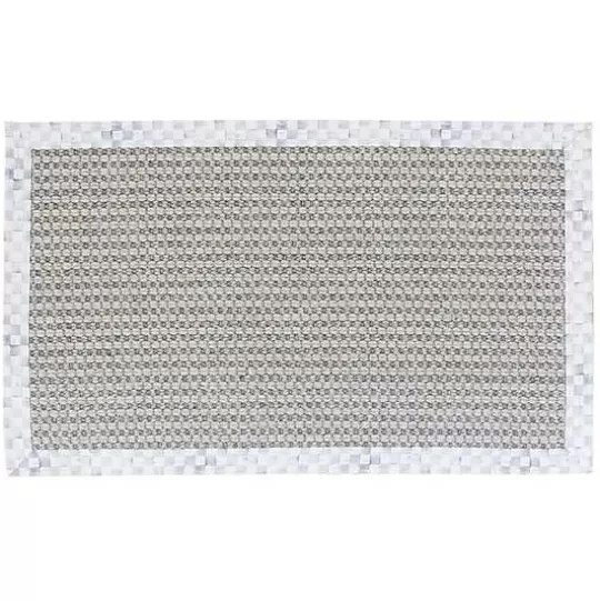 Hot MacKenzie-Childs Sterling Check Chunky Sisal Wool Grey 3' x 5' Rug