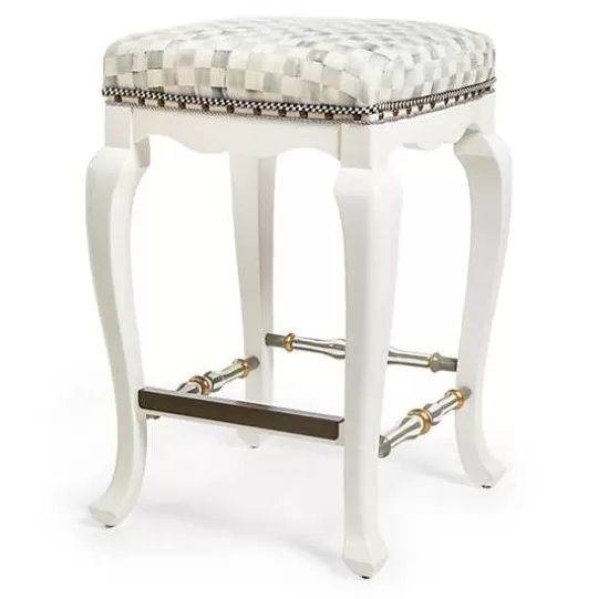 Flash Sale MacKenzie-Childs Sterling Check Counter Stool