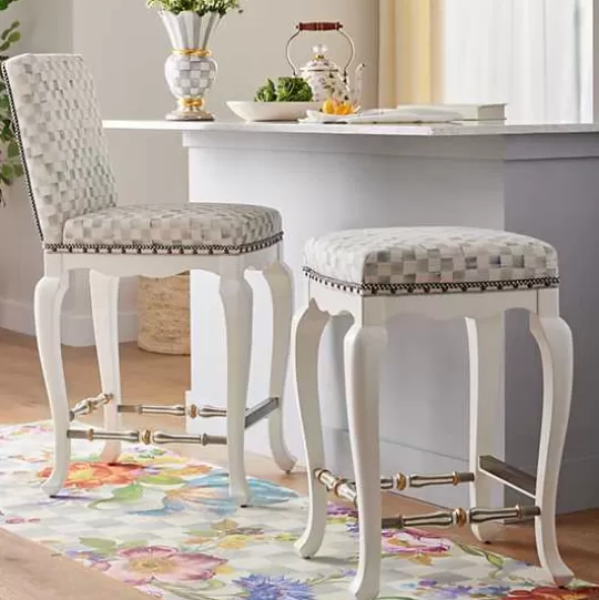 Flash Sale MacKenzie-Childs Sterling Check Counter Stool