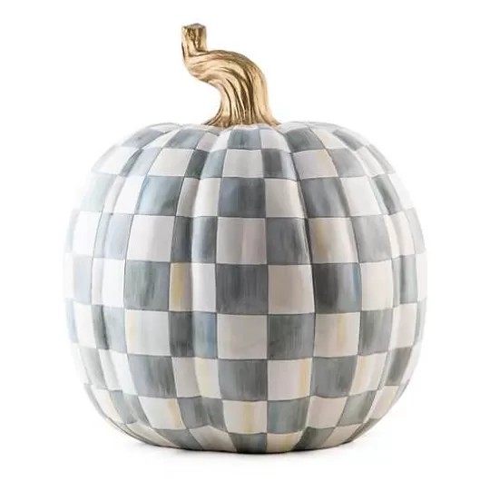 New MacKenzie-Childs Sterling Check Large Pumpkin