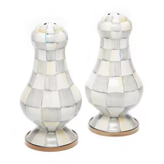 Fashion MacKenzie-Childs Sterling Check Large Salt  Pepper Shakers