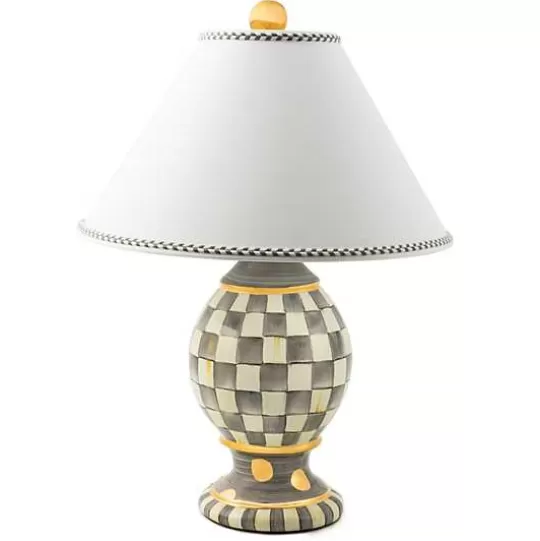 Best Sale MacKenzie-Childs Sterling Check Medium Ceramic Globe Lamp