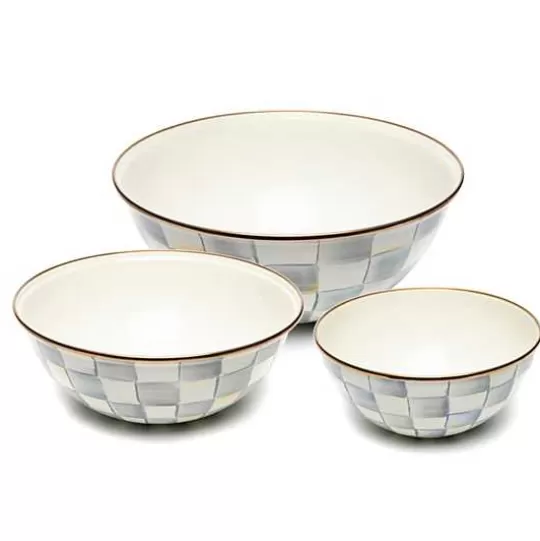 Shop MacKenzie-Childs Sterling Check Mixing Bowls, Set of 3