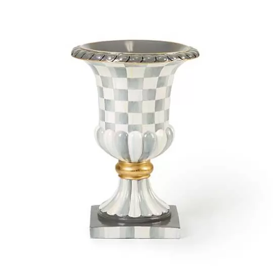 Best MacKenzie-Childs Sterling Check Pedestal Tabletop Urn