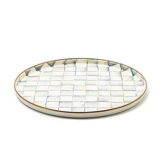 Store MacKenzie-Childs Sterling Check Round Tray