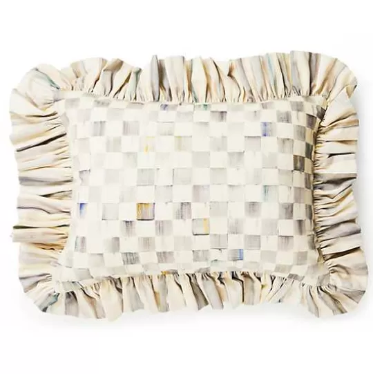 Shop MacKenzie-Childs Sterling Check Ruffle Lumbar Pillow