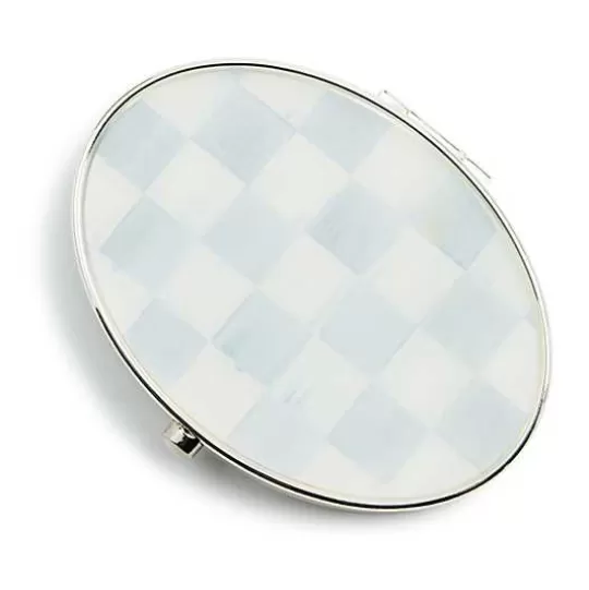 Flash Sale MacKenzie-Childs Sterling Check Silver Plated Compact Mirror