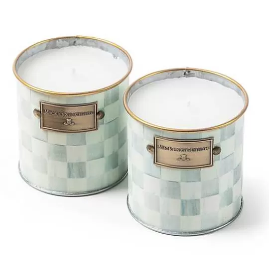 Store MacKenzie-Childs Sterling Check Small Citronella Candles, Set of 2