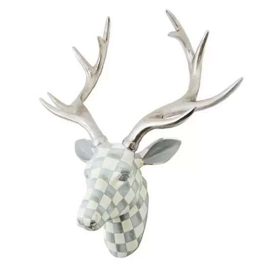 Sale MacKenzie-Childs Sterling Check Small Deer Head Wall Decor