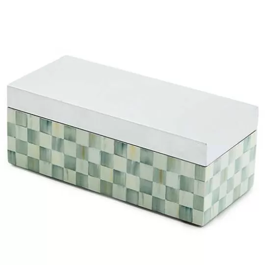 Sale MacKenzie-Childs Sterling Check Small Lacquer Decorative Box with Hinged Lid