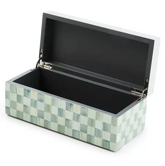 Sale MacKenzie-Childs Sterling Check Small Lacquer Decorative Box with Hinged Lid