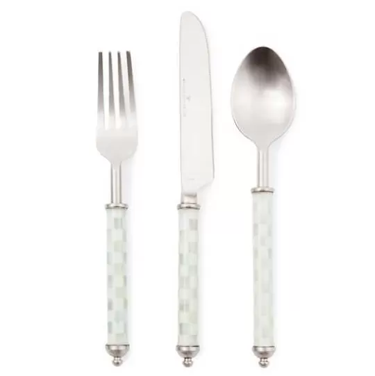 Clearance MacKenzie-Childs Sterling Check Supper Club 3-Piece Place Setting