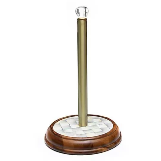 Best MacKenzie-Childs Sterling Check Wood Paper Towel Holder