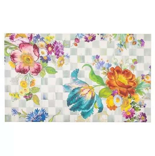 Hot MacKenzie-Childs Sterling Flower Market Floor Mat - 3' x 5'