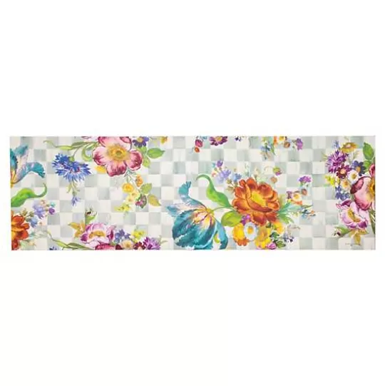 Discount MacKenzie-Childs Sterling Flower Market Floor Mat - 2'6 x 8' Runner