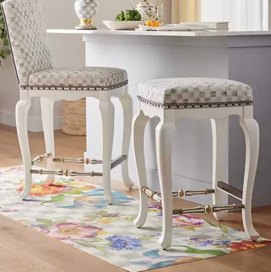 Discount MacKenzie-Childs Sterling Flower Market Floor Mat - 2'6 x 8' Runner