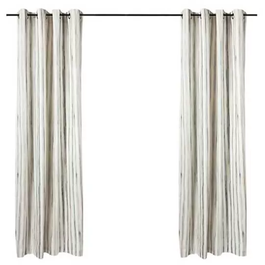 Fashion MacKenzie-Childs Sterling Stripe Grommet Top Curtain Panel