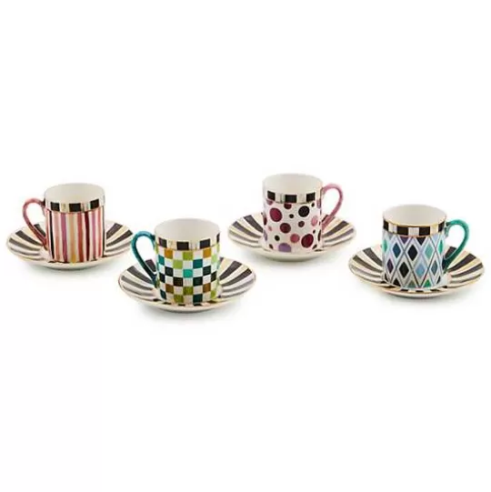 Best Sale MacKenzie-Childs Sweetheart Espresso Cup  Saucer, Set of 4