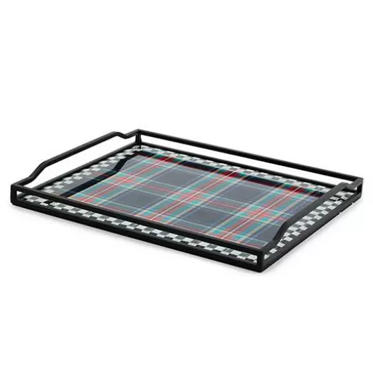Hot MacKenzie-Childs Tartan Black Butler's Tray