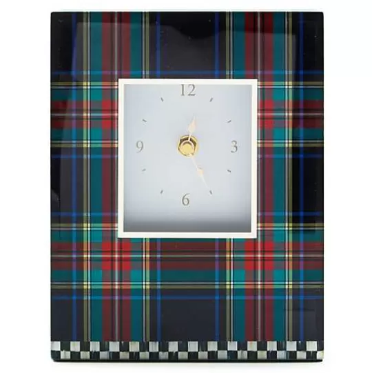 Store MacKenzie-Childs Tartan Black Carriage Clock