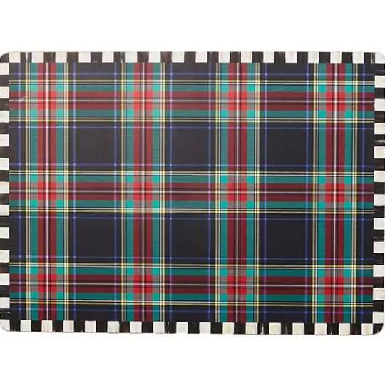 Flash Sale MacKenzie-Childs Tartan Black Cork Back Placemats, Set of 4
