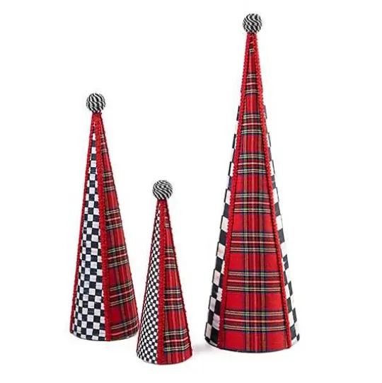 Outlet MacKenzie-Childs Tartastic Cone Trees, Set of 3