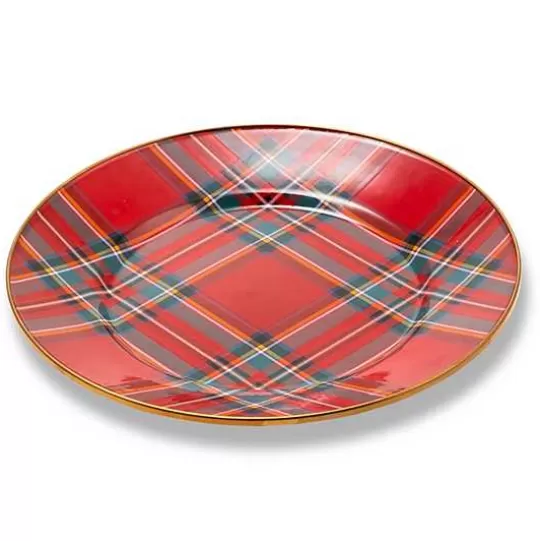 Shop MacKenzie-Childs Tartastic Enamel Dinner Plate - Red